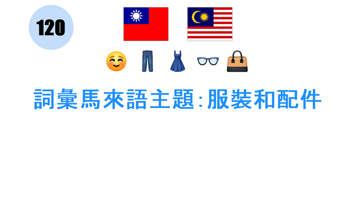 詞彙馬來語主題：服裝和配件